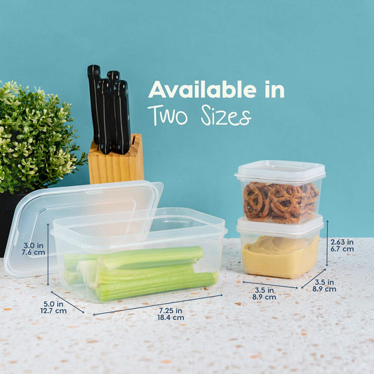 IRIS USA Plastic Food Storage Containers, 44 Piece, 12oz + 45oz Combo Set, 22 Food Containers With Lids, Leftovers Meal Prep Office Lunch Snack Fruit, Microwave Dishwasher Freezer Safe, BPA Free