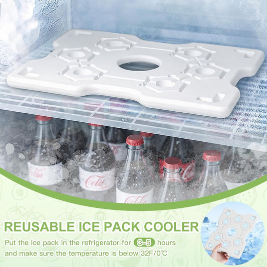 Chilled Snackle Box Container with Ice Pack, Charcoolerie Chilled Portable Serving Tray with Lid and Handle, 8 Compartment Snack Container for Charcuterie Snack Road Trip Picnic Keep Fresh