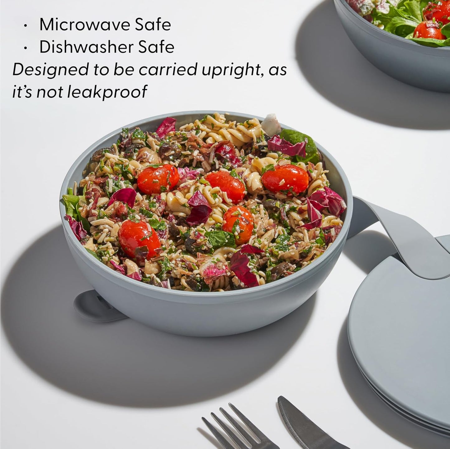 W&P Porter Plastic Bowl Lunch Container w/ Protective Non-slip Exterior, Slate 1 Liter | Lid & Snap-tight Silicone Strap | Food Storage, Bento Box, Meal Prep | BPA-Free Plastic