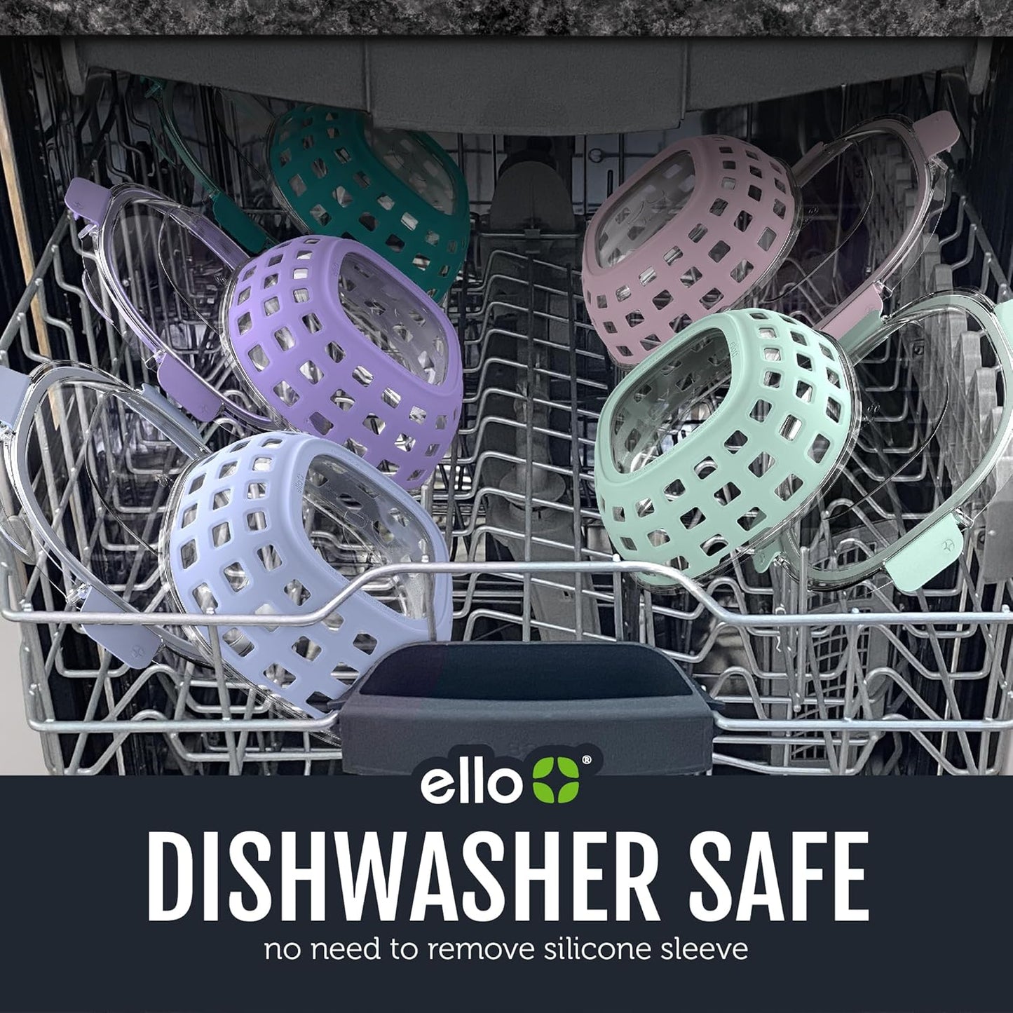 Ello Duraglass Meal Prep Lunch Bowl Container, 5 cup- Glass Food Storage Container with Silicone Sleeve and Airtight BPA-Free Plastic Lid, Dishwasher, Microwave, and Freezer Safe