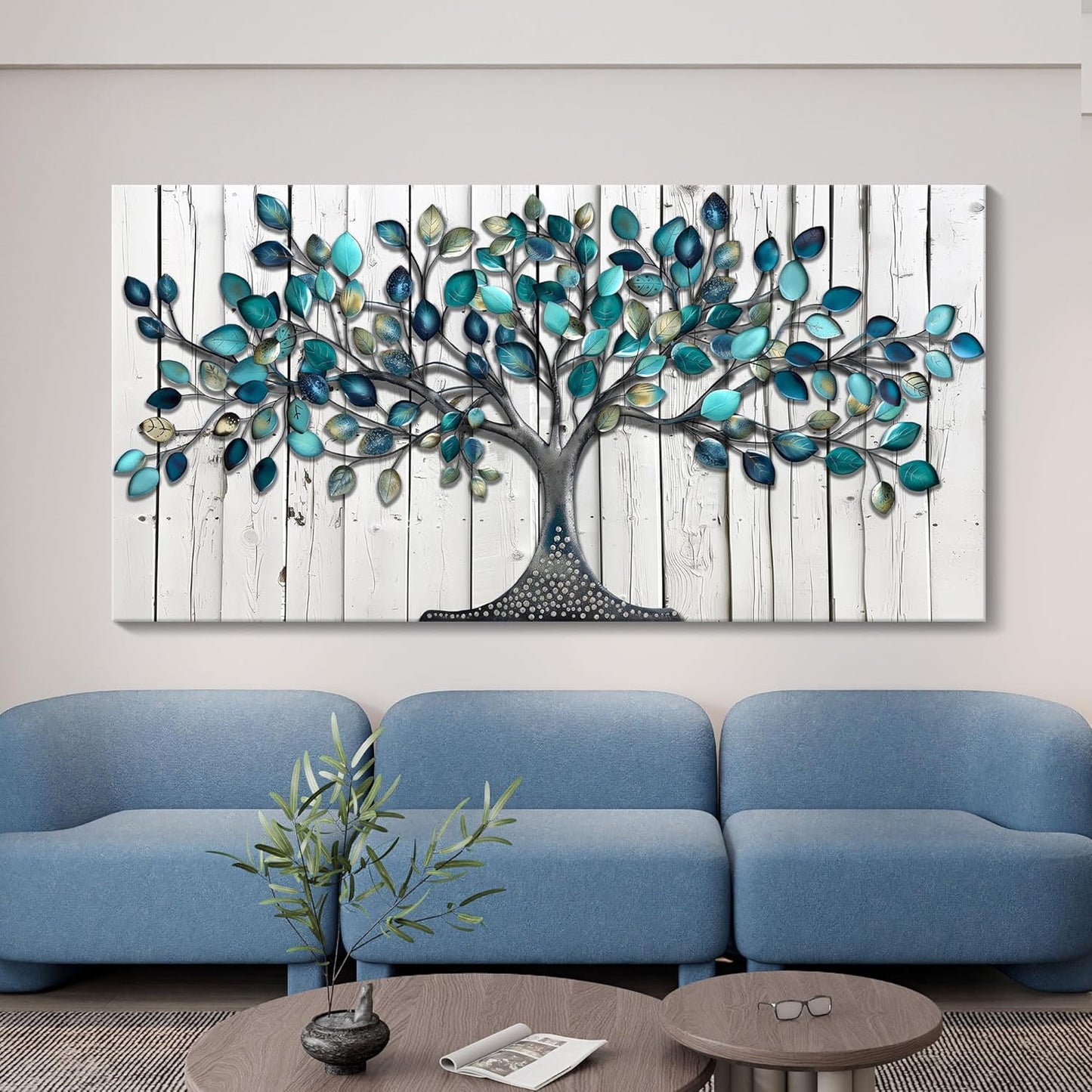 CHATYOUNG Large Canvas Wall Art - Tenacious Tree of Life Wall Pictures Farmhouse Style Artwork for Living Room Bedroom Dining Room Office Kitchen Home Decor 58"x29"