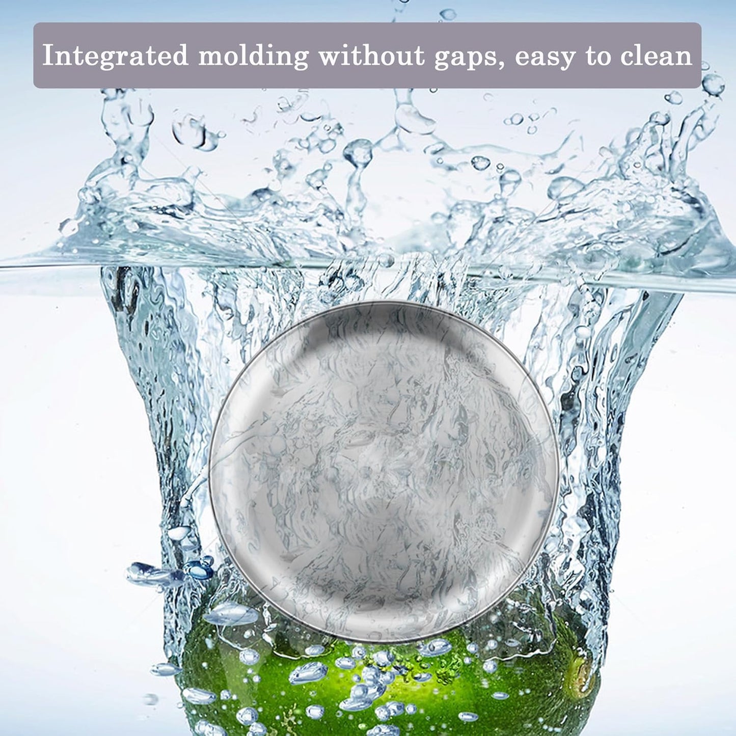 8-Piece Stainless Steel Plates, 8 Inch Metal Dinner Dishe Serving Camping Plates, Reusable and Dishwasher Safe