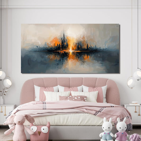 Large Canvas Wall Art Decor Modern Black Wall Art Prints Abstract Canvas Art Wall Decor Wall Art Pictures For Living Room Abstract City Wall Art Decorations Office Home Decor Aesthetic 24" X 48"