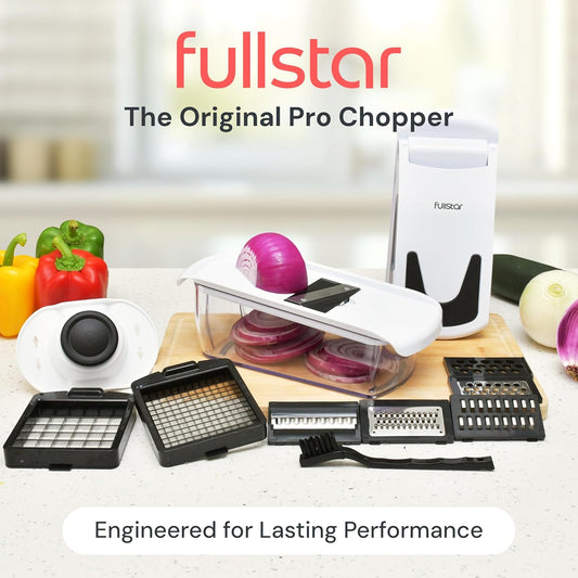 Fullstar The Original Pro Chopper - Vegetable Chopper and Spiralizer, Food Chopper with Container, Fruit Slicer, Kitchen Gadgets & Accessories, Home Essentials (8 in 1, Black)