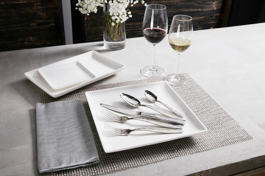 Fortessa Dorada 18/10 Stainless Steel 20 Piece Flatware Set, Service for 4, Silver