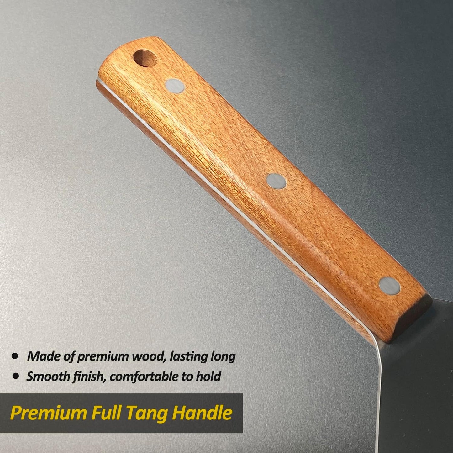 Stainless Steel Metal Spatula, Long Griddle Spatula, Hamburger Smasher Turner Scraper - Pancake Flipper - BBQ Turner and Flat Top Griddle Fliiper - Commercial Grade,3x8 inch