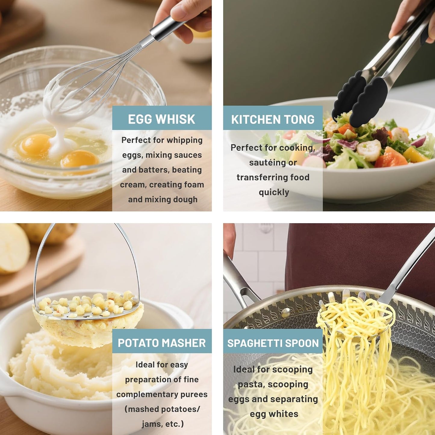 Pleafind Stainless Steel Cooking Utensils Set, 9 Pcs Heat Resistant Kitchen Utensils Set, Nonstick Kitchen Tools Set With Utensil Holder, Metal Spatula Set for Chef, Dishwasher Safe