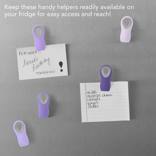 COOK WITH COLOR Magnet Bag Clips - Chip Clips, Food Storage with Airtight Seal Grip for Bread, Snack and Food Bags (Lavender, Pack of 20)