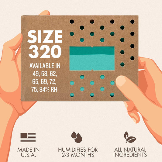 Boveda 69% Two-Way Humidity Control Packs For Plastic and Wood Containers Size 60 – 4 Pack – Moisture Absorbers – Humidifier Packs – Hydration Packets in Resealable Bag