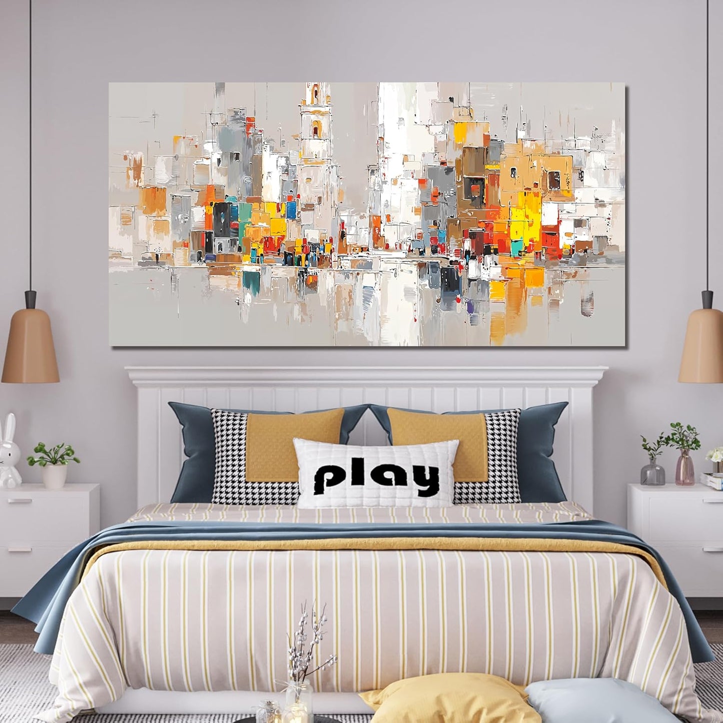 Abstract Canvas Wall Art Decor Oversized Wall Art for Living Room Large Colorful Wall Art Prints Artwork for Walls Modern Abstract Art Abstract Canvas Art Wall Decor Bedroom Office Decorations 29"X58"