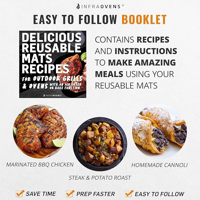 Grill Liners for Ninja Woodfire Outdoor Grill and Smoker, Reusable Mats for OG701 OG751 7-in-1 Outdoor Electric Wood Fire Master Grill and Air Fryer Accessories, Dishwasher Safe by INFRAOVENS