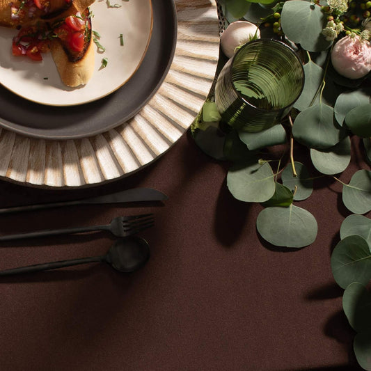 Gee Di Moda Rectangle Tablecloth - 60 x 126 Inch Chocolate Table Cloth for 8 Foot Rectangle Table - Heavy Duty Washable Fabric - for 8 Ft Buffet Table, Holiday Party, Dinner, Wedding & Baby Shower