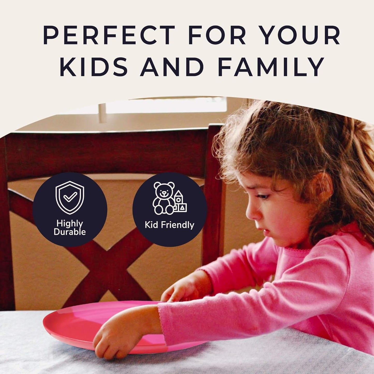 Melamine Dinner Plates | Durable Unbreakable Melamine Plate | Shatter-Proof and Chip-Resistant | Dishwasher Safe, BPA Free | Lightweight Dinnerware Set of 4 | Perfect for Parties, Picnics, BBQ | 11 In