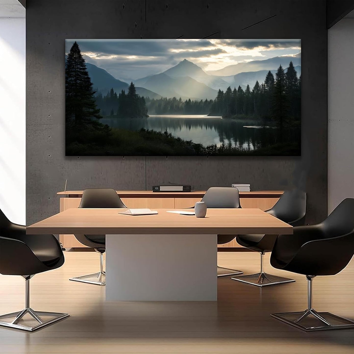 Wall Art For Living Room Large Size Canvas Art Wall Decor For Office Modern Bedroom Decorations Forest River Landscape Pictures Paintings Artwork Wall Mural Aesthetic Artwork 29x58 In
