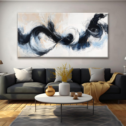 Suconvng Large Black And White Abstract Wall Art For Living Room Canvas Art Wall Decor Graffiti Abstract Wall Decor Print Picture For Bedroom Kitchen Office Home Wall Decoration 29 X 58 Inch