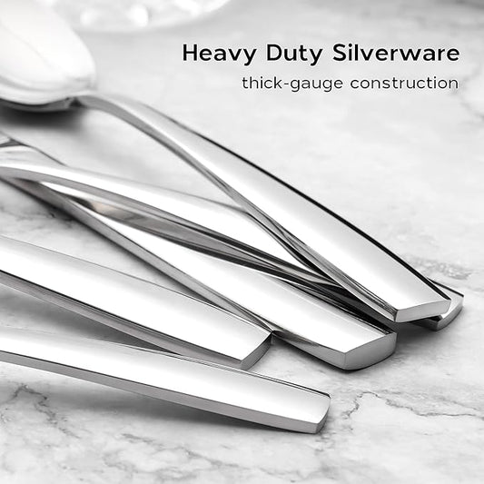 Onader 40 Piece Heavy Duty Silverware Set, Stainless Steel Flatware Cutlery Set for 8