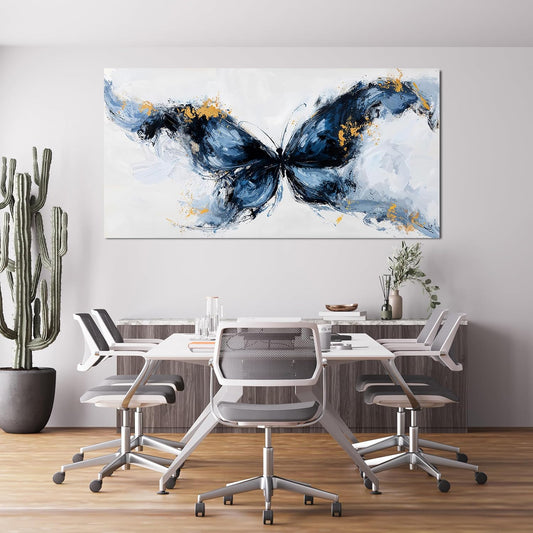 TAIJXAGSG Abstract Canvas Wall Art Decor Large Wall Art For Living Room Black Abstract Art Abstract Canvas Art Wall Butterfly Artwork For Room Posters Wall Art Office Decor 29"X 58" Artwork For Walls