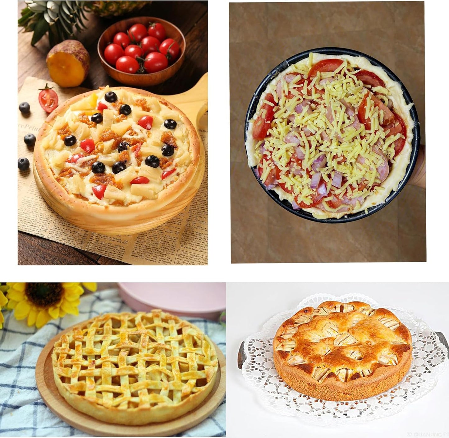 4 Pack Small Pie Baking Pans, 5 Inch Nonstick Mini Pie Plates, Small Round Carbon Steel Metal Pie Tins, Bakeware Individual Plate Baking Dish, Durable Pot Pie Tin -for Crust Tarts Pizza Bread