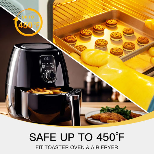 HONGBAKE Toaster Oven Pan Nonstick Set of 2, Premium 1/8 Sheet Pan for Baking, Small Cookie Sheet Tray, Dishwasher Safe and Heavy Duty - Rose Gold