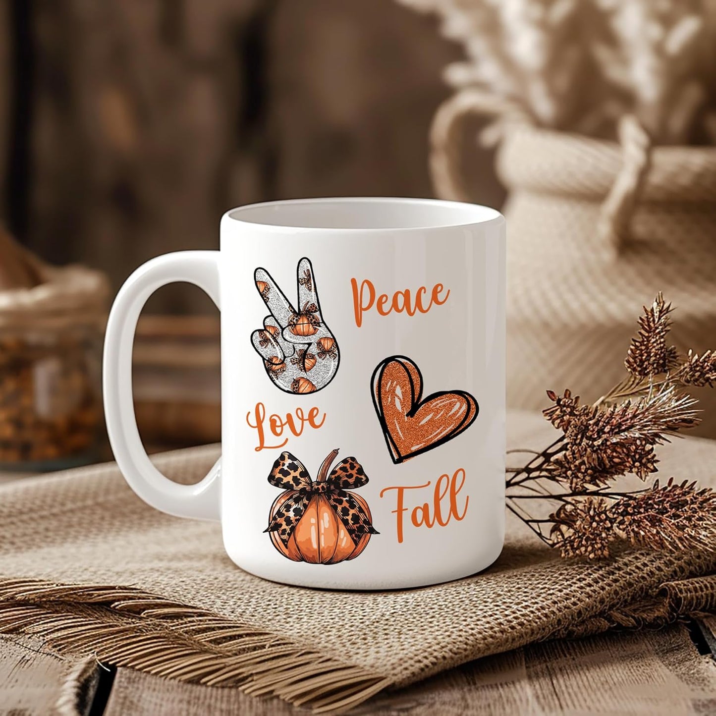 Hyturtle Personalized Fall Autumn Mug Gifts - Pumpkin Spice - Custom Name Coffee Cup Ceramic Mug 11oz 15oz - Autumn Gifts - Fall Thanksgiving Decor Gift - Birthday Christmas