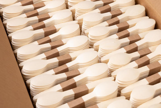 Disposable Wooden Cutlery Set - 100% Home Compostable - 2000 Spoons 6.5", Bamboo Utensils Alternative, Eco-Friendly, Organic, Sustainable and Carbon Neutral Certified