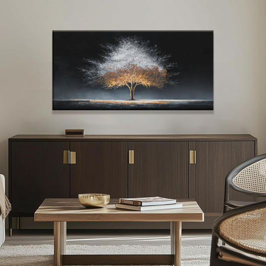 Canvas Art Wall Decor Burning Gray Tree Of Life Wall Art For Living Room Modern Artwork Ready To Hang Abstract Wall Art Prints Bedroom Kitchen Office 24x48 Inch Canvas Prints
