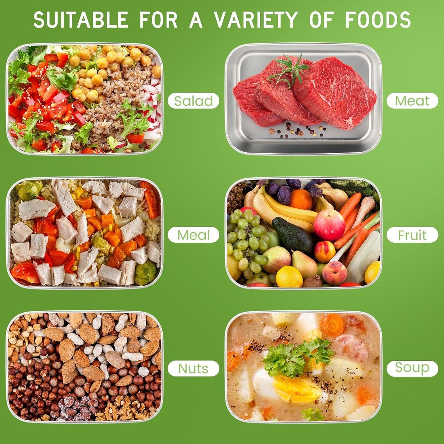 12 Pcs Stainless Steel Food Storage Containers with clear Lids, 37 oz Metal Lunch Bento Box, Lightweight Stackable Easy Open Meal Prep Container for Kitchen Picnic, Freezer & Dishwasher Safe