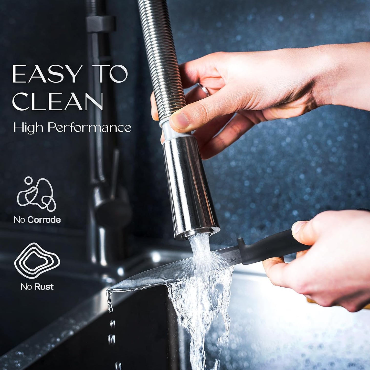 Vos Ceramic Knife Set With Block - 13-Piece Ceramic Knives Set For Kitchen, Includes Chef, Santoku, Bread Knives, Steak Knives, Peeler & Elegant Wooden Block - Ultra-Sharp, Dishwasher safe,Lightweight