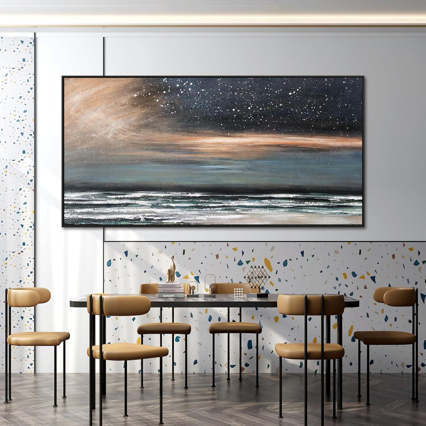 Canvas Wall Art Decor Wall Art Pictures for Living Room Starry Artwork for Walls Large Framed Wall Art Prints Canvas Art Wall Decor Nature Coastal Wall Art Decorations Bedroom Office Decor 29" X 58"