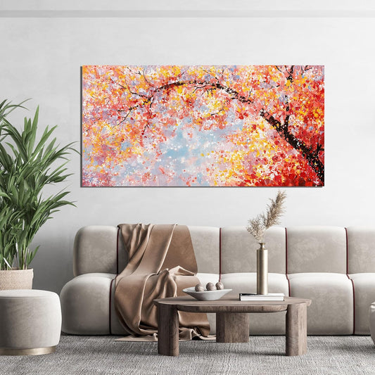 Canvas Wall Art Decor Canvas Modern Art Wall Decor Tree of Life Wall Art for Living Room Colorful Wall Art Decor Tree Flower Wall Art Prints Art Work for Room Home Office Wall Decor 24" X 48"