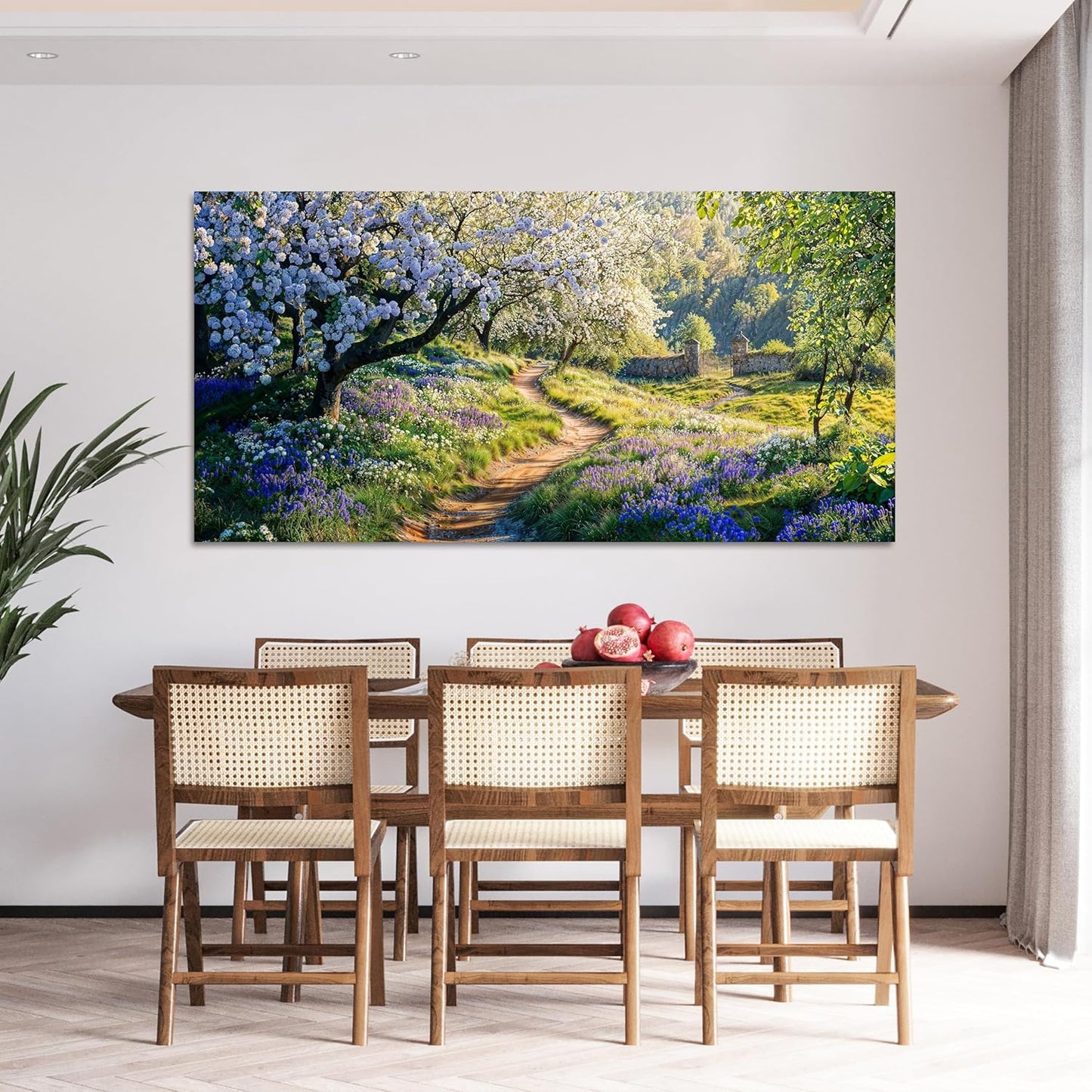 Large Canvas Wall Art Decor Large Modern Green Wall Art for Living Room Flower Tree Wall Art Prints Nature Art Work for Wall Decor Landscape Artwork for Walls Kitchen Bedroom Office Decor 29"X58"