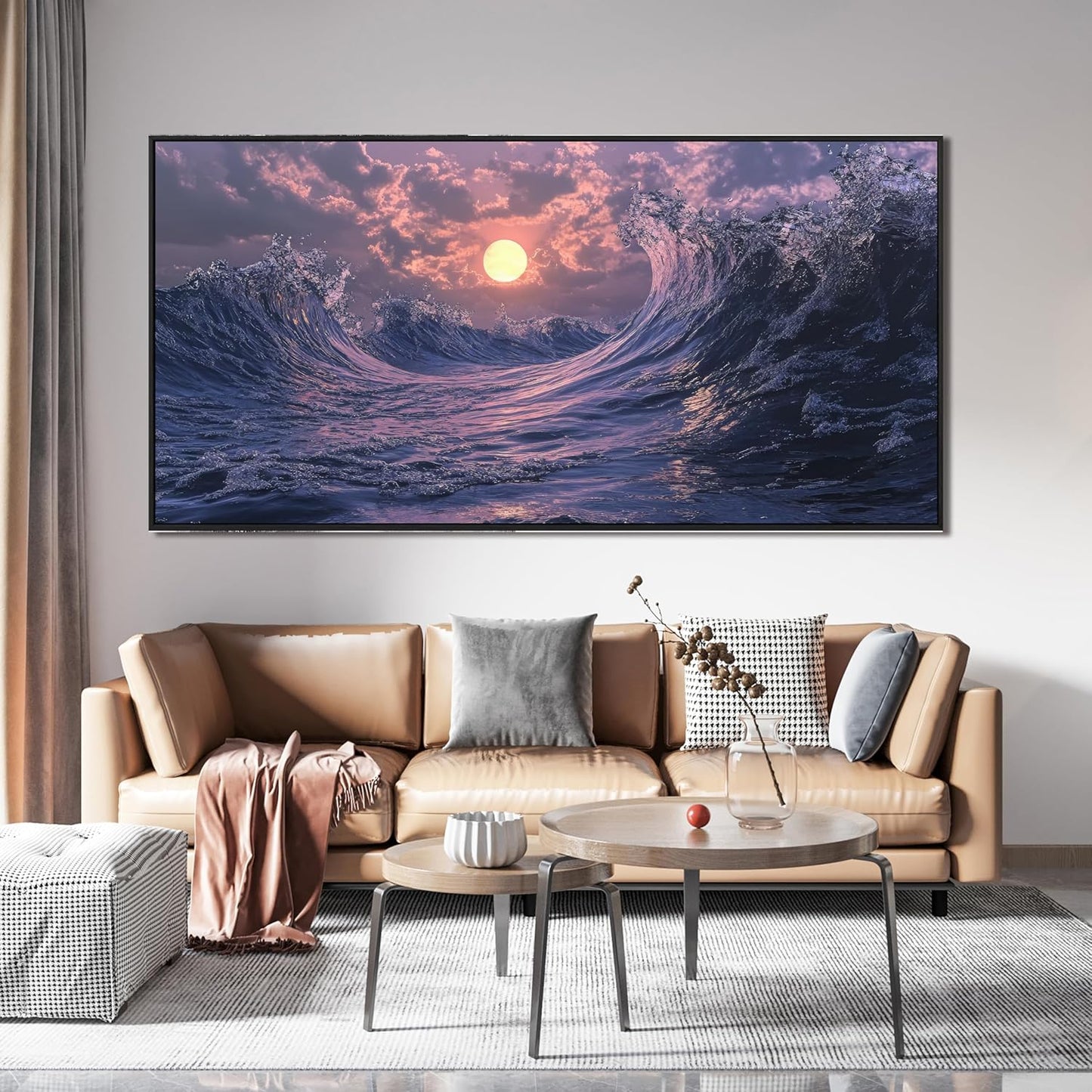 Canvas Wall Art Decor Large Framed Wall Art Prints Wall Art Pictures for Living Room Artwork for Walls Canvas Modern Art Wall Decor Coastal Landscap Wall Art Decorations Bedroom Office Decor 29" X 58"