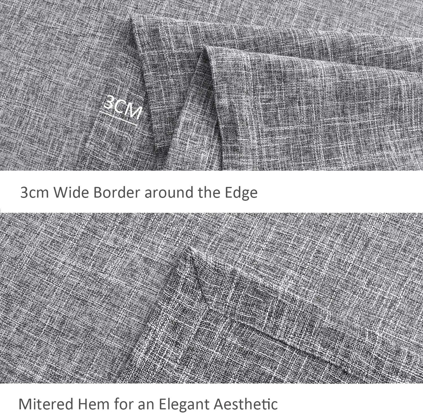 maxmill Flaxy Faux Linen Table Cloth with 2-Tone Slubby Texture Wrinkle Resistant Anti-Shrink Soft Tablecloth for Kitchen Dining Tabletop for Banquet Parties Rectangle 52 x 70 Inch Light Grey