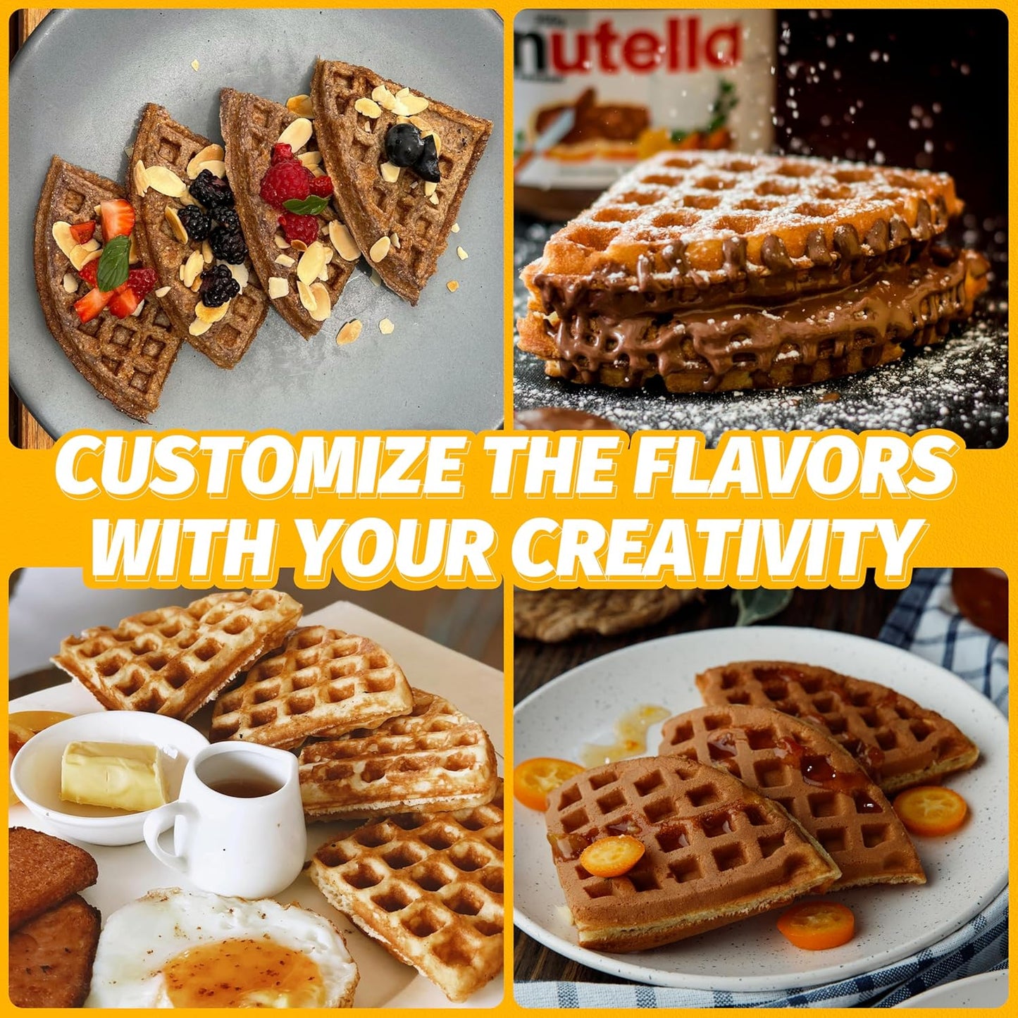 7 Inches Round Classic Waffle Maker Machine, Mini Waffle Maker, Non-stick Waffle Irons, Thin Waffle Maker Crispy, Black