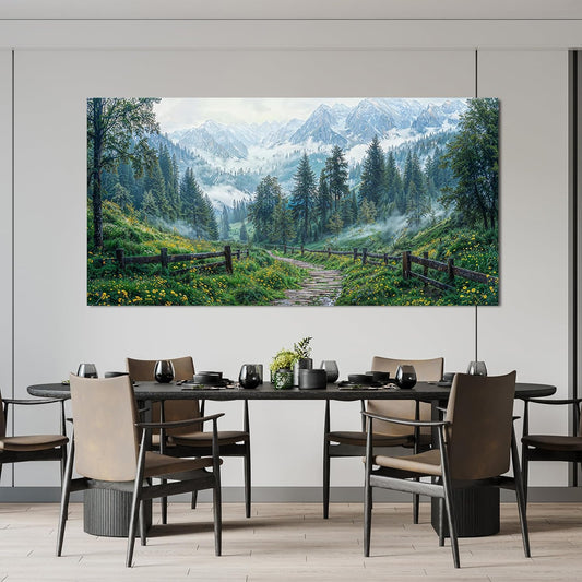 Canvas Wall Art Decor Canvas Art Wall Decor Modern Large Landscape Wall Art Wall Art Pictures for Living Room Large Artwork for Walls Green Forest Wall Art Prints Bedroom Office Decor 29" X 58"