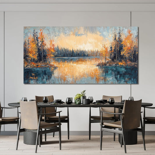 Canvas Wall Art Decor Large Wall Art for Living Room Canvas Art Wall Decor Nature Landscape Wall Art Decor Pictures Yellow Nightfall Wall Art Prints Artwork for Walls Bedroom Office Wall Decor 24"X48"