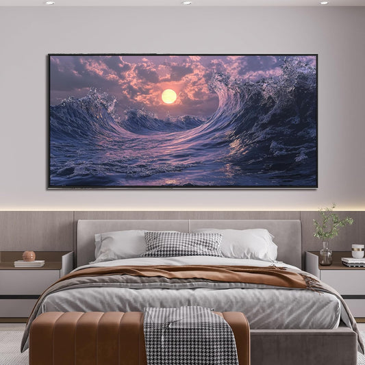 Canvas Wall Art Decor Large Framed Wall Art Prints Wall Art Pictures for Living Room Artwork for Walls Canvas Modern Art Wall Decor Coastal Landscap Wall Art Decorations Bedroom Office Decor 29" X 58"