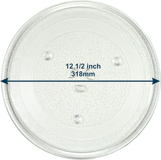 HQRP 12.5" Glass Turntable Tray for Microwave Oven Cooking Plate, 12.5 inch