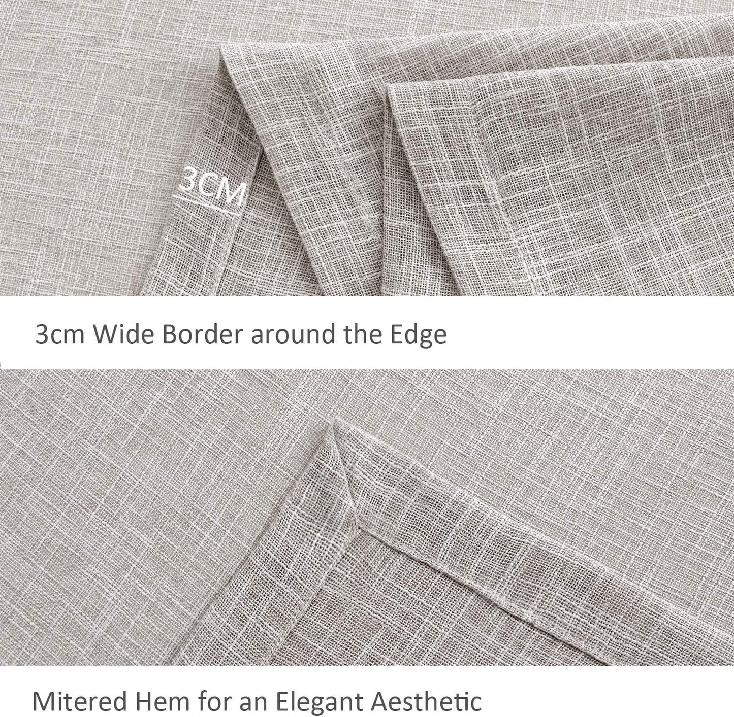 maxmill Flaxy Faux Linen Table Cloth with 2-Tone Slubby Texture Wrinkle Resistant Anti-Shrink Soft Tablecloth for Kitchen Dining Tabletop for Buffet Banquet Parties Rectangle 60 x 140 Inch Linen