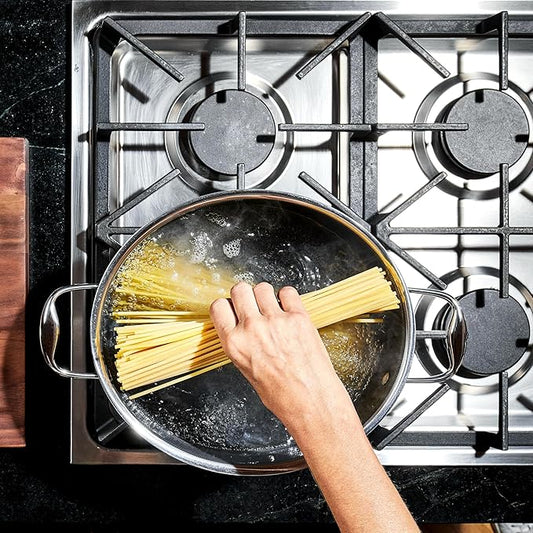 HexClad Hybrid Nonstick 6.5-Quart Oval Dutch Oven with Stainless Steel Lid, Stay-Cool Handles, Dishwasher-Friendly, Oven-Safe Up to 900°F, Induction Ready, Compatible with All Cooktops