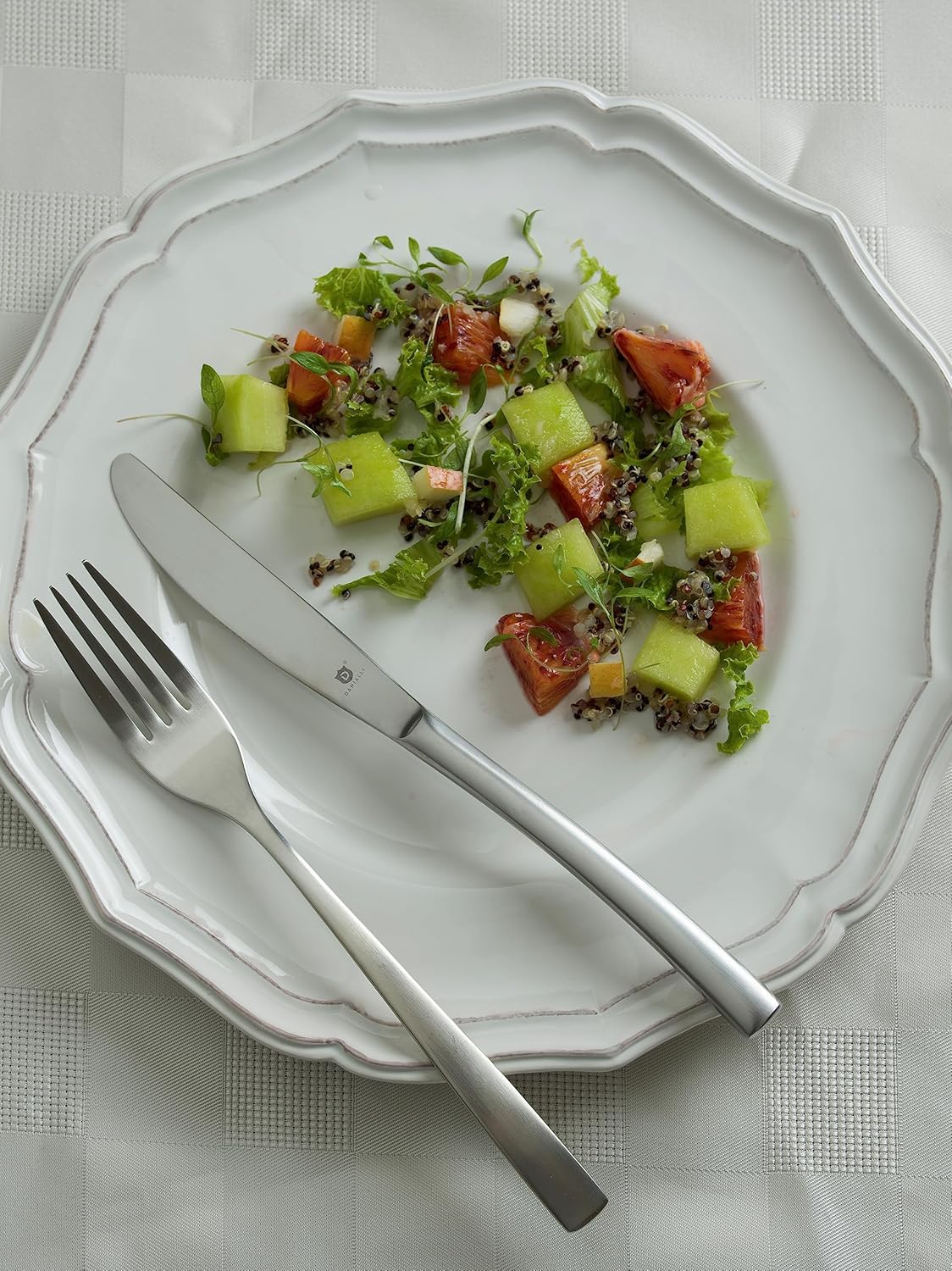 Matte Silverware Set, 18/10 Stainless Steel Satin Flatware, Modern Brushed Finish Cutlery, Dishwasher Safe & Durable, Built to Last (60-Piece, Sleek)