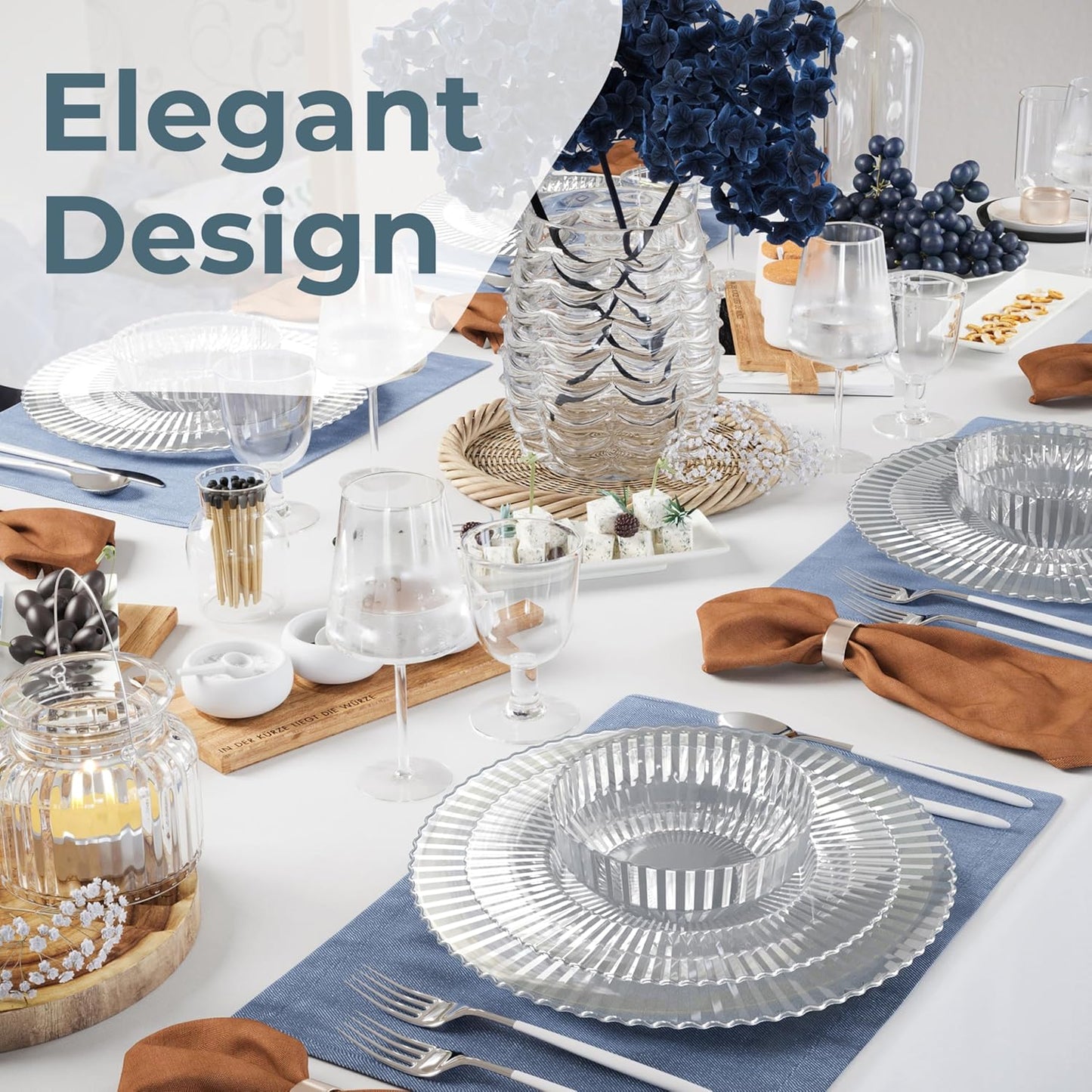 Exquisite Clear Plastic Bowls Disposable - 16 Oz - 20 Count - Disposable Soup Bowls - Great for Weddings Parties And Formal Occasions