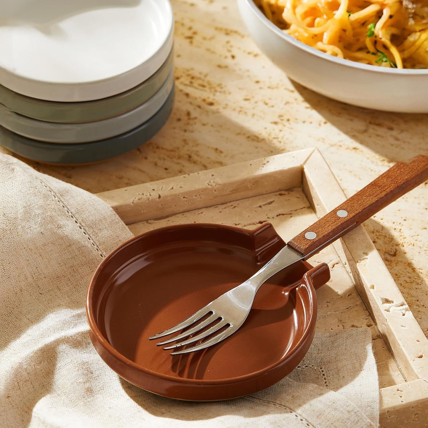 Oscar Ceramic Spoon Rest Minimalist Drip-Free – Heat-Resistant Utensil Holder for Stove, Countertop, or Coffee Bar – Glazed Stoneware Kitchen Spoon Tray – Dishwasher Safe – 5 Colors