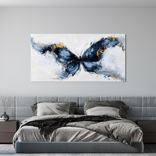 TAIJXAGSG Abstract Canvas Wall Art Decor Large Wall Art For Living Room Butterfly Artwork For Room Posters Wall Art Office Decor 24"X 48" Artwork For Walls Black Abstract Art Abstract Canvas Art Wall
