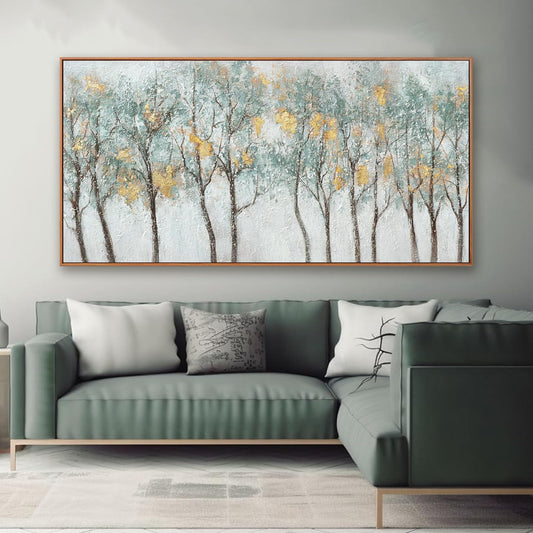 Wall Decor Green Canvas Wall Art Embellishments Plant Forest Abstract Tree Modern Artwork For Living Room Modern Canvas Prints Pictures Wall Artwork For Bedroom Home Hotel Office Decoration 30x60 Inch