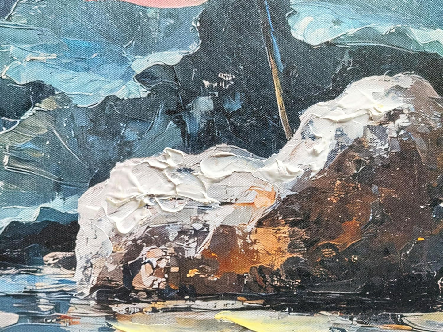 Ardemy Lotus Wall Art for Living Room Butterfly Canvas Art Wall Decor Textured Pictures Artwork Bedroom Kitchen Dining Home Office, Large 40"x20"