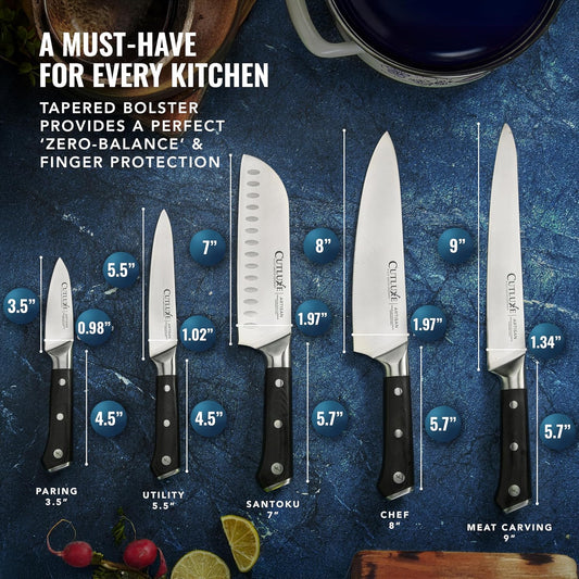 Cutluxe Kitchen Knives, 5 Pcs Chef's Knife Set – Razor Sharp German Steel, Full Tang, Ergonomic Handles – Artisan Series