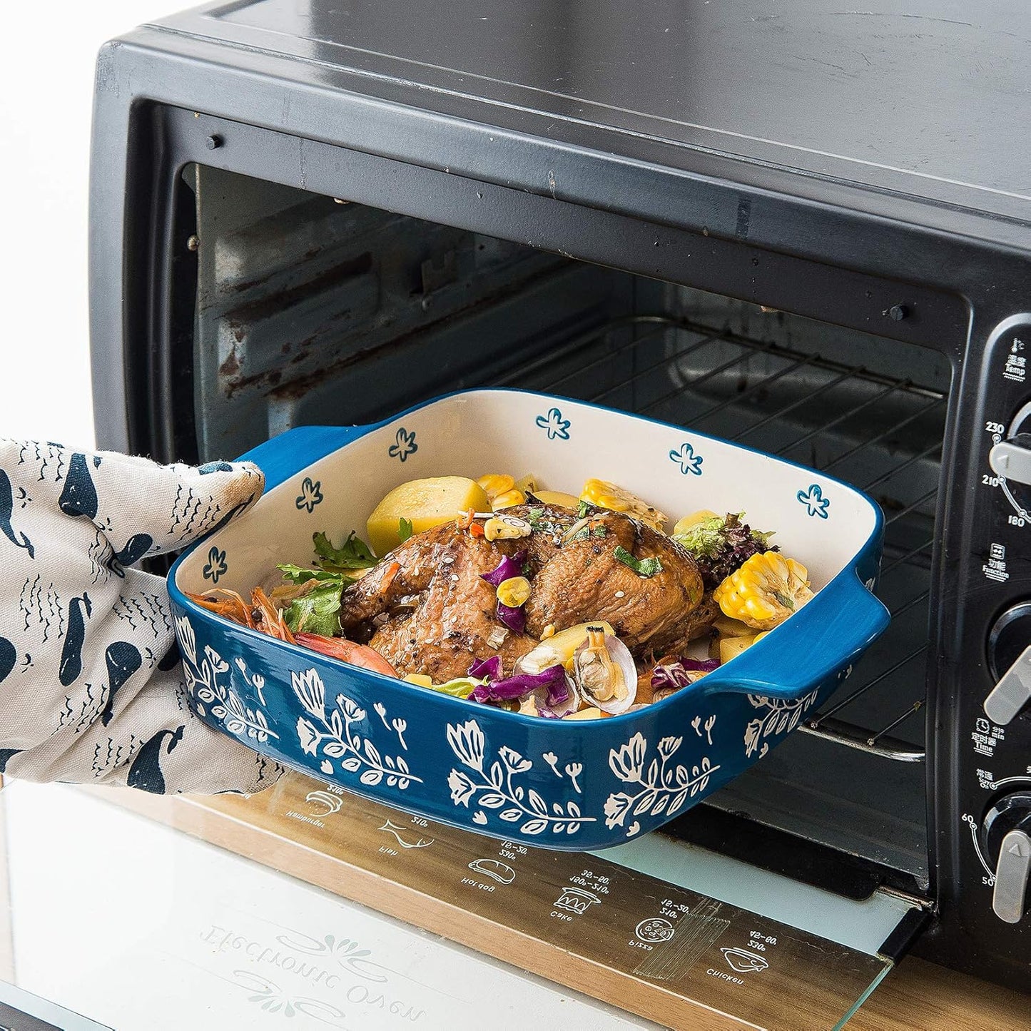 Wisenvoy 9x9 Baking Pan & Casserole Dish Set - 2-Piece Ceramic Square Bakeware