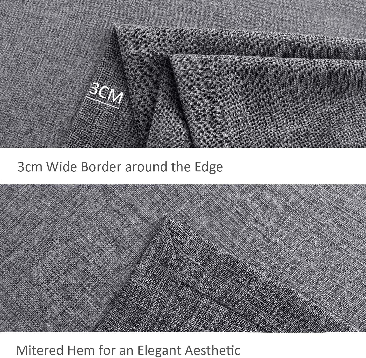 maxmill Flaxy Faux Linen Table Cloth with 2-Tone Slubby Texture Wrinkle Free Anti-Shrink Soft Tablecloth for Kitchen Dining Tabletop Outdoor and Indoor Use Rectangle 60 x 104 Inch Charcoal