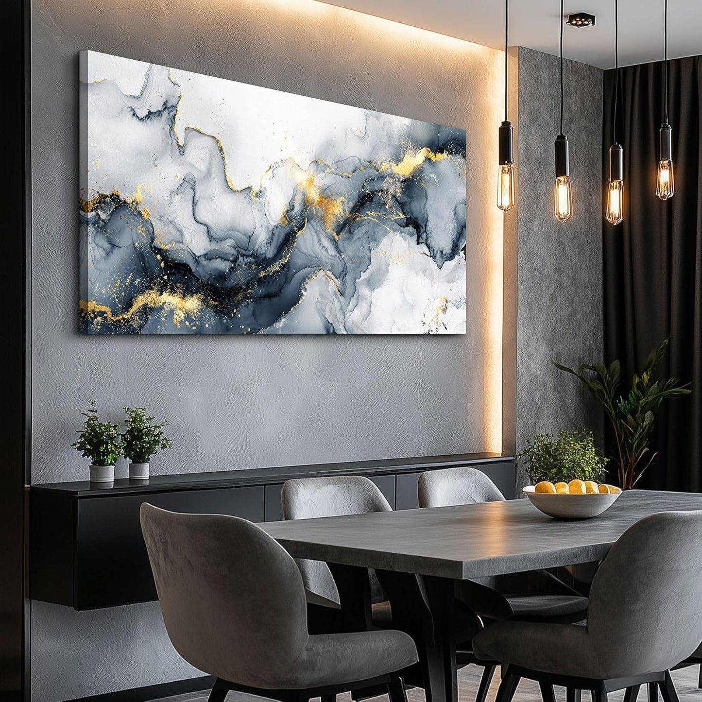 KELIYUAN Canvas Wall Art Large Wall Decor For Living Room For Bedroom Office Decorations Minimalism Ink Paintings Abstract Wall Pictures Artwork Ready to Hang Modern Decor Hotel Mural 24"x48"